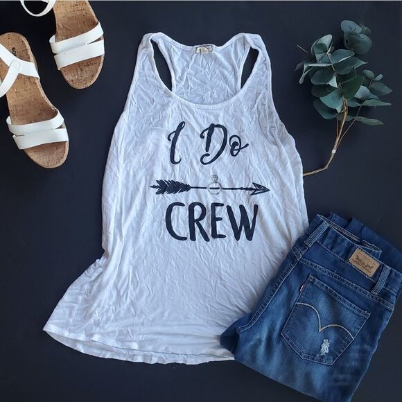 Eyeshadow "I do Crew" wedding White Tank Top - Picture 1 of 8
